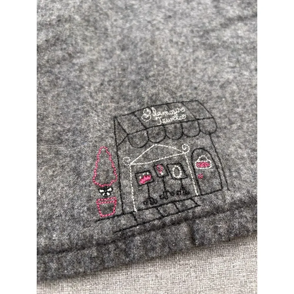 Gymboree girls Vtg CITY SIDEWALK 2003 Gray Wool Dress 12-18 mo Girl Dog Puppy